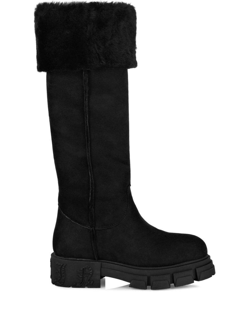 Philipp Plein shearling suede boots Black