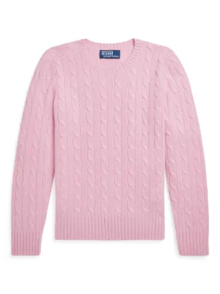 POLO RALPH LAUREN KIDS cable-knit Jumper | Pink | FARFETCH