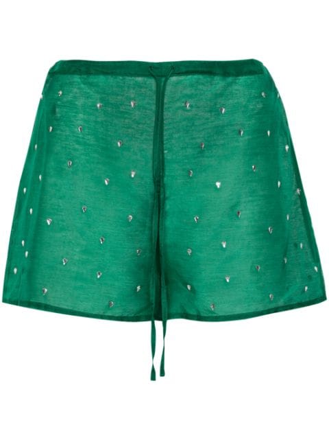 Oséree crystal-embellished high-waist shorts