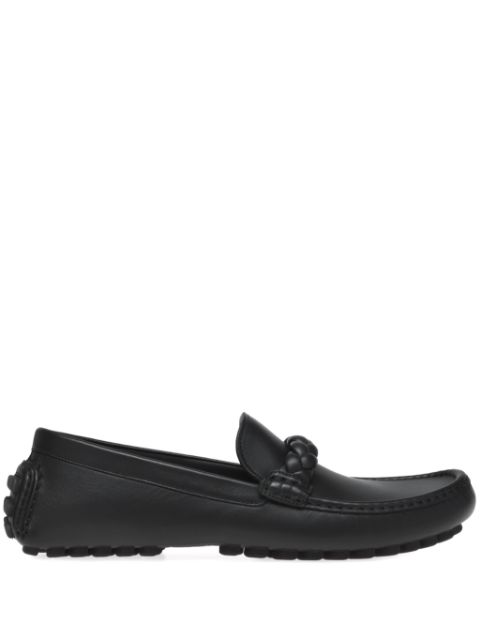 Gianvito Rossi braid-embellished leather loafers Men