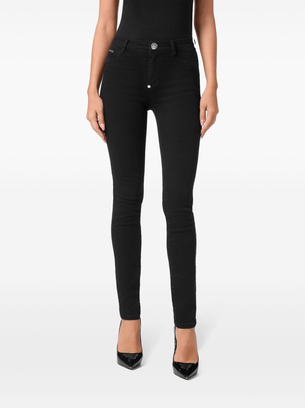 Shop Philipp Plein High-waisted Jeggings In Black