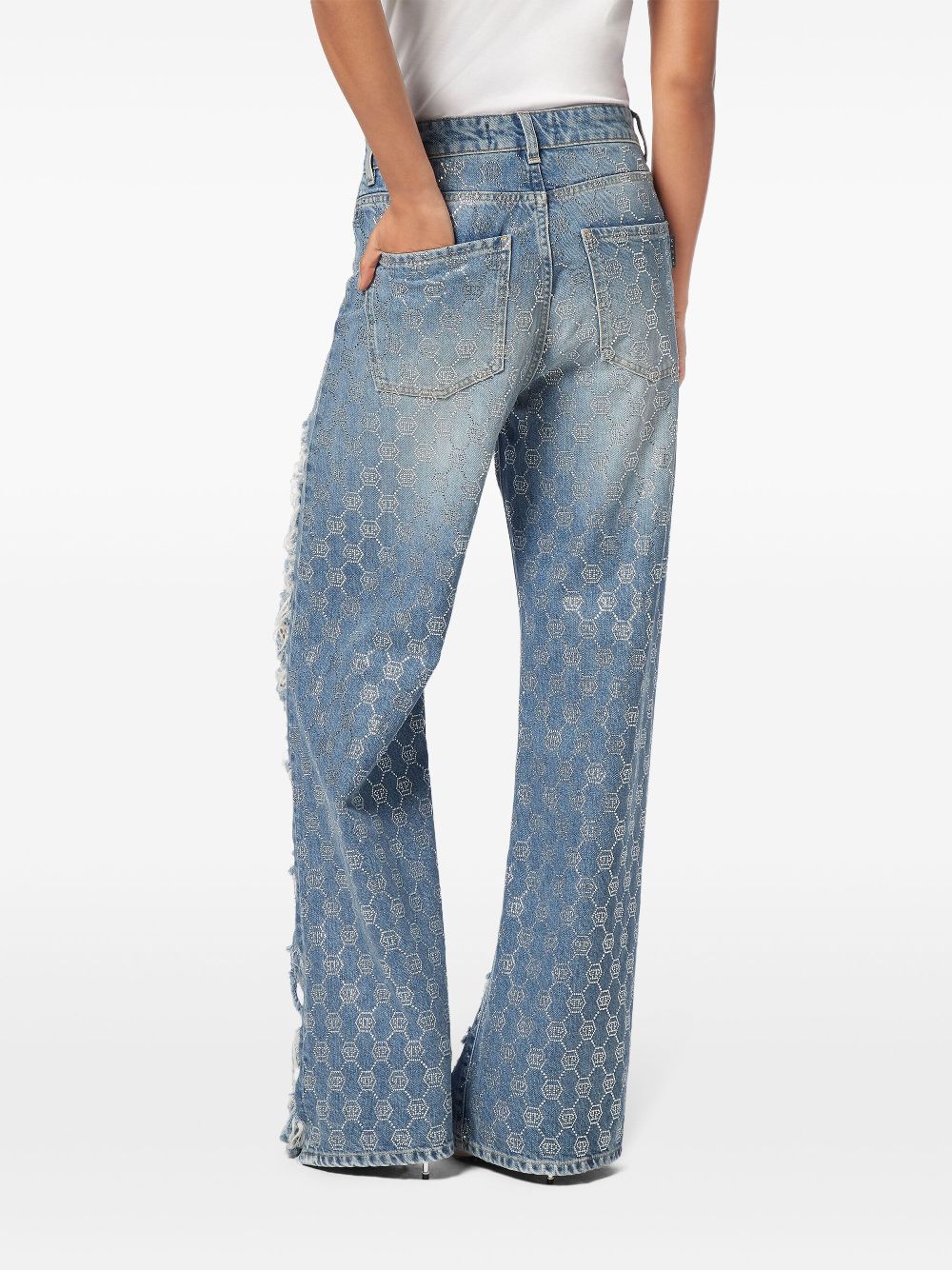 Philipp Plein monogram strass jeans Women