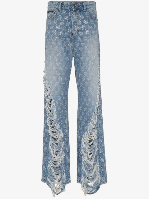 Philipp Plein Calça jeans com monograma