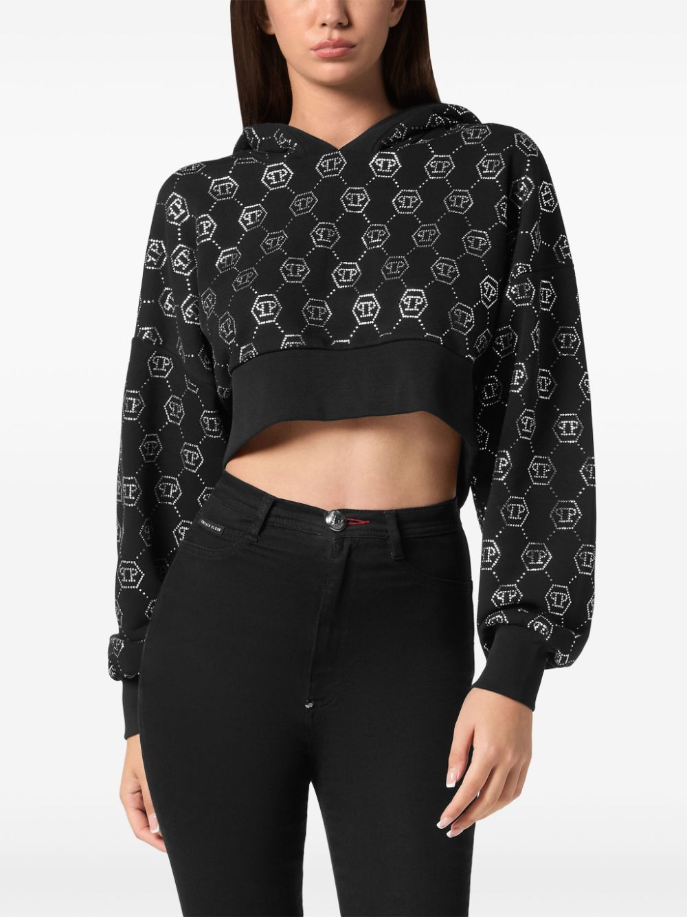 Philipp Plein Hoodie met monogramprint - Zwart