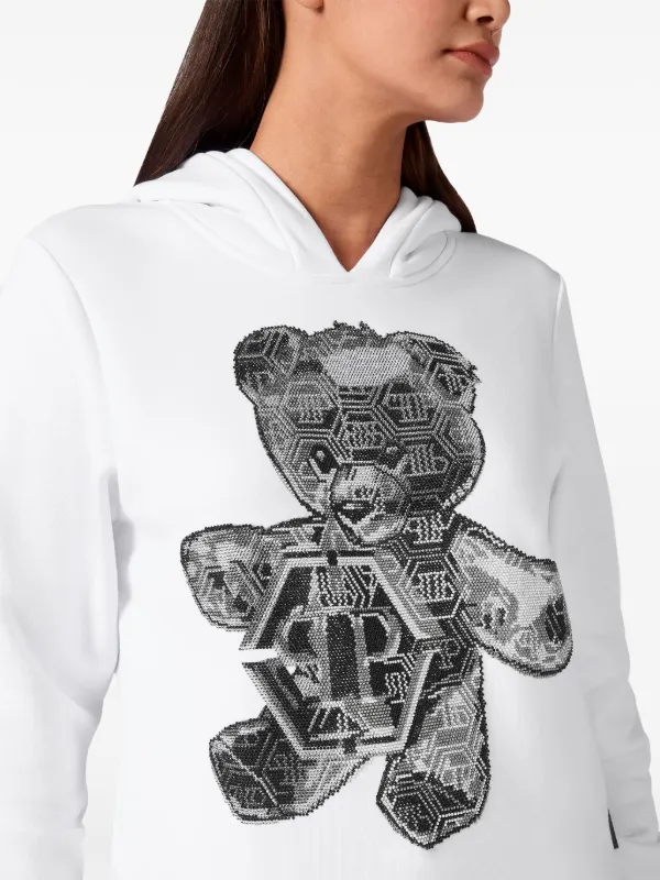 Philipp Plein rhinestone-embellished Teddy bear-motif Hoodie