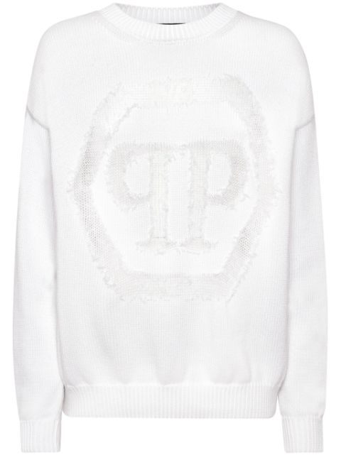 Philipp Plein devore-logo crew-neck sweater Women