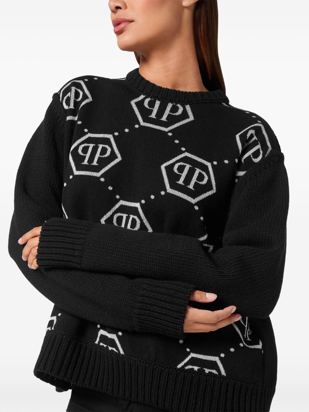 Philipp Plein intarsia-knit logo jumper Women