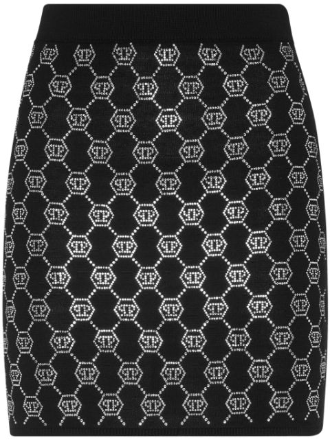 Philipp Plein monogram knitted skirt Women