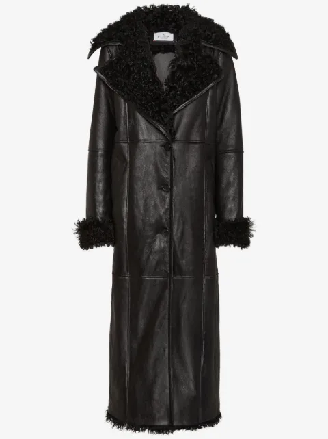 Philipp Plein manteau Skull & Bones en peau lainée