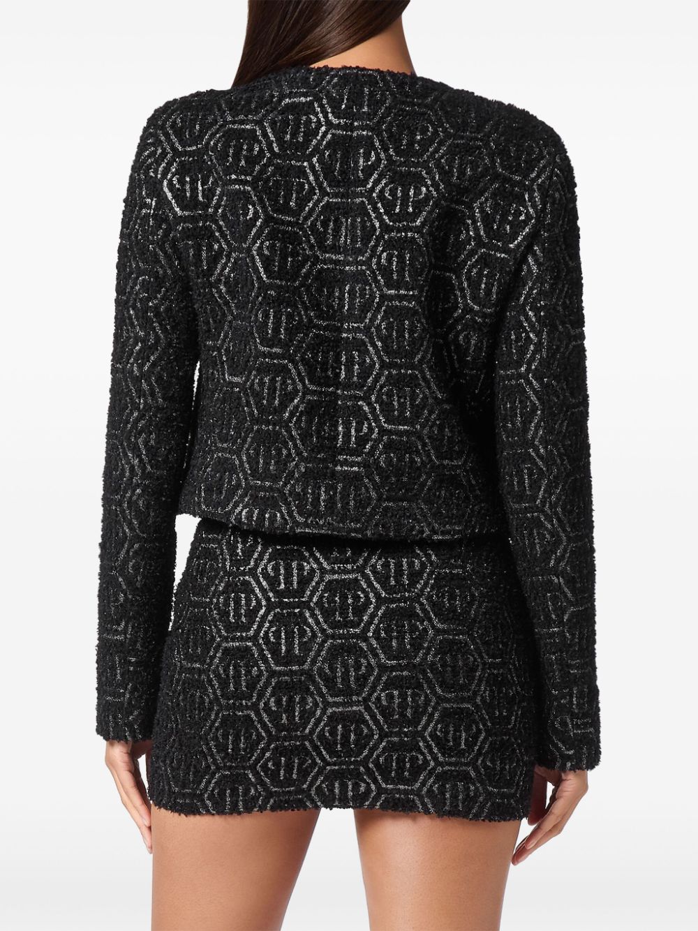 Philipp Plein monogram tweed jacket Women