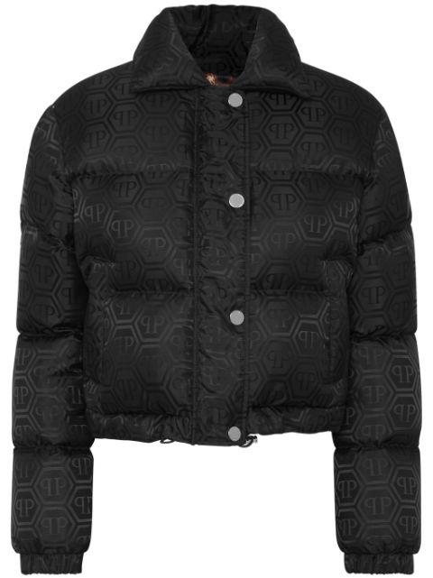 Philipp Plein monogram cropped puffer jacket Women