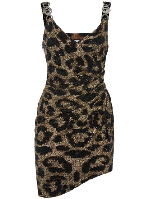 Philipp Plein leopard mini dress Women