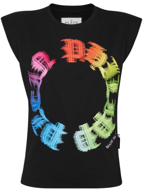 Philipp Plein Rainbow gothic-print tank top Women