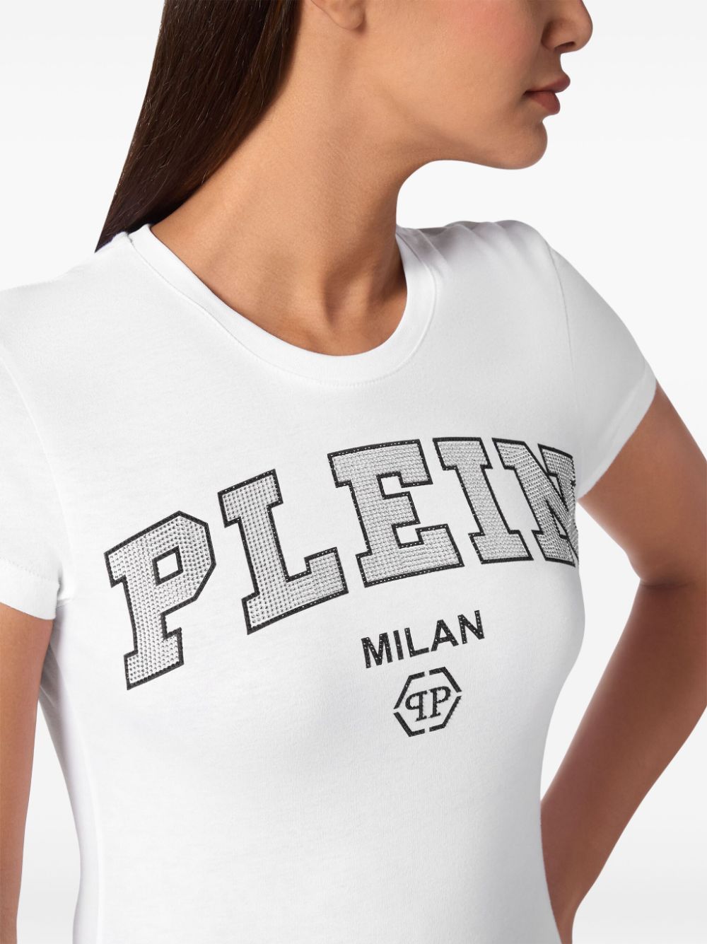 Philipp Plein crystal-logo cotton t-shirt Women