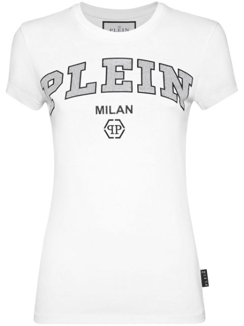 Philipp Plein crystal-logo cotton t-shirt Women