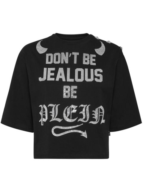 Philipp Plein crystal-embellished cropped T-shirt Women