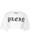 Philipp Plein crystal-embellished cropped T-shirt - White