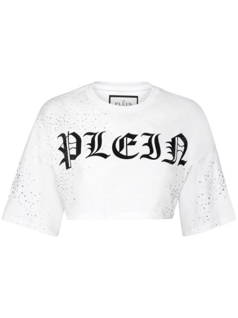 Philipp Plein crystal-embellished cropped T-shirt Women