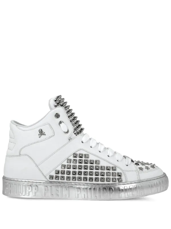 PHILIPP PLEIN スタッズ付きスニーカー Philipp Plein stud-detail Leather Sneakers | White | FARFETCH