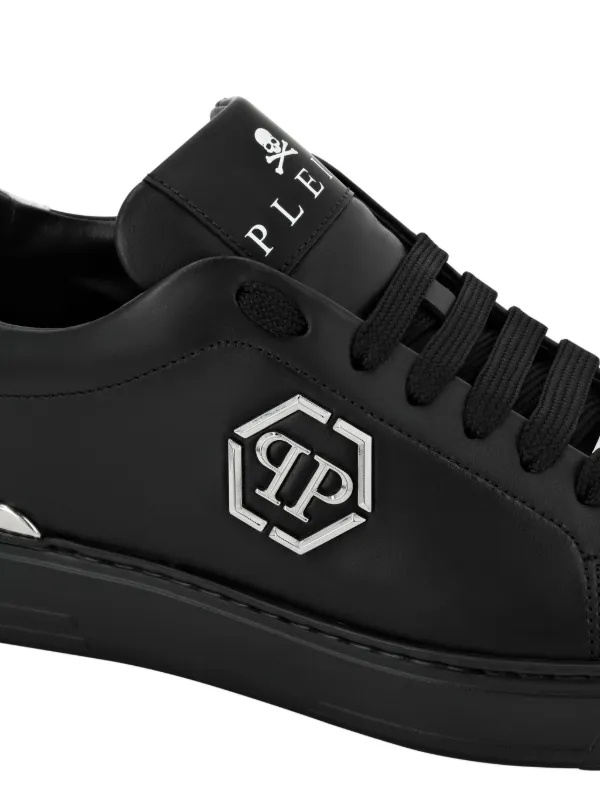 スニーカー Philipp Plein Hexagon' Black Leather Sneakers Philipp Plein Hexagon Sneakers | Black | FARFETCH