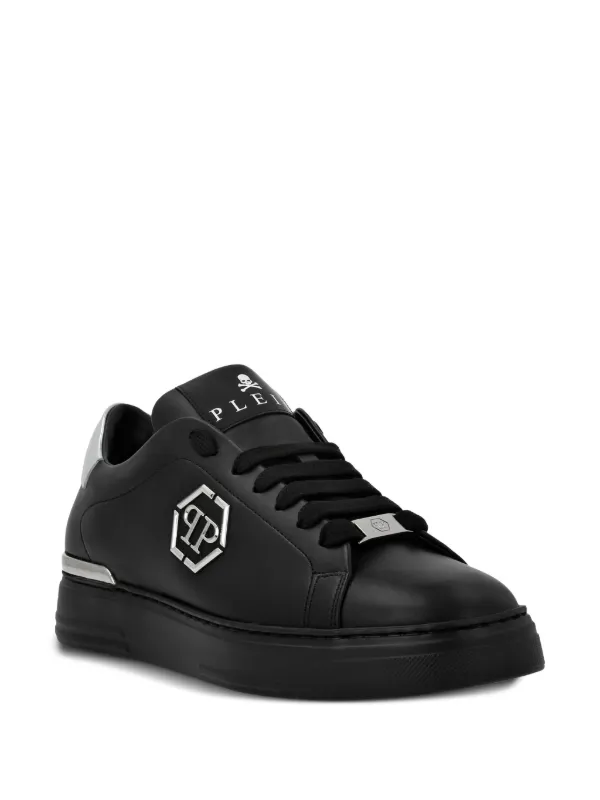 スニーカー Philipp Plein Hexagon' Black Leather Sneakers Philipp Plein Hexagon Sneakers | Black | FARFETCH