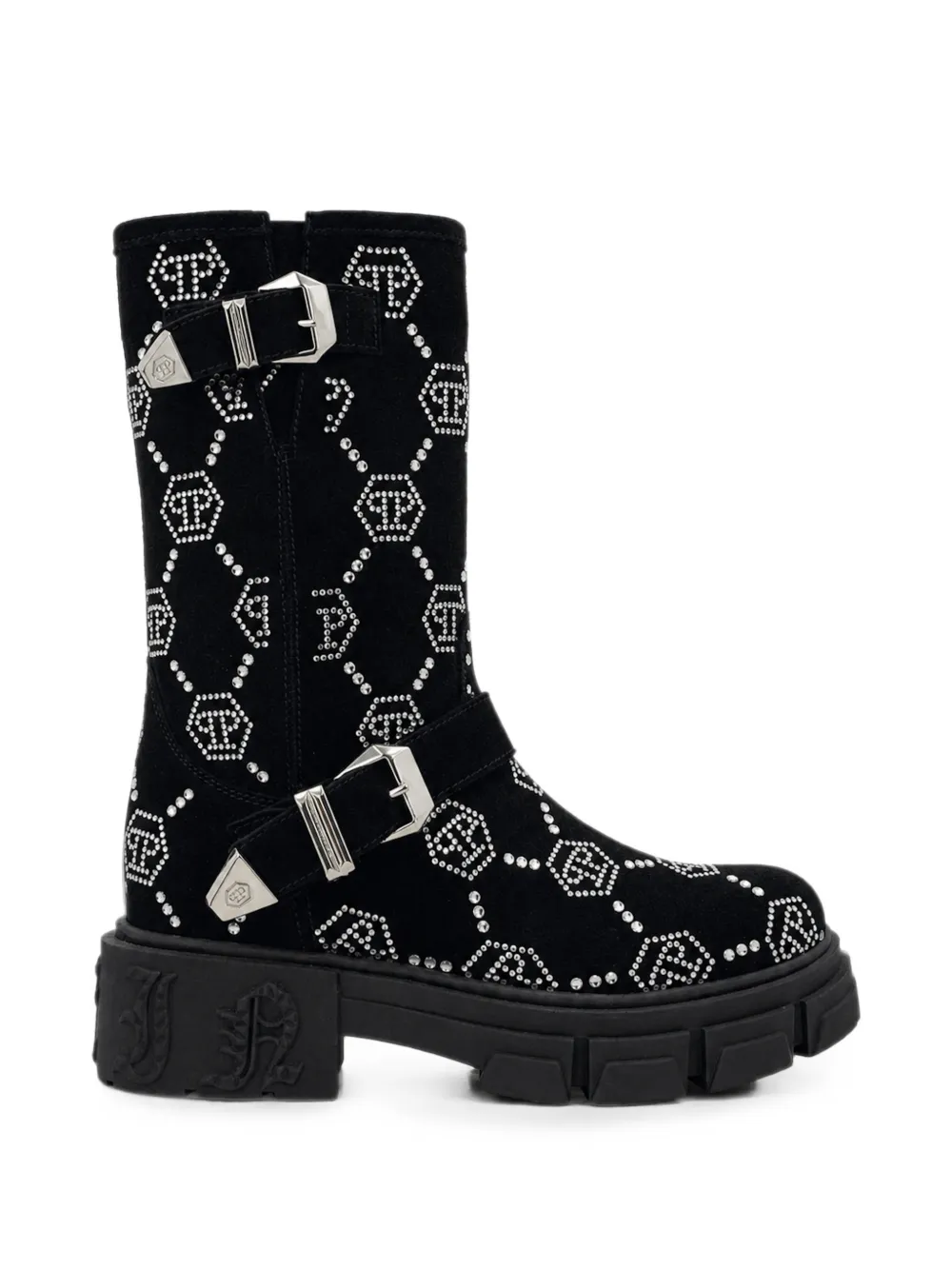 Philipp Plein Monogram strass-embellished boots - Noir Philipp Plein Monogram strass-embellished boots - Noir