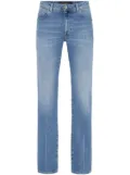 Billionaire logo-patch washed straight-leg jeans - Blue