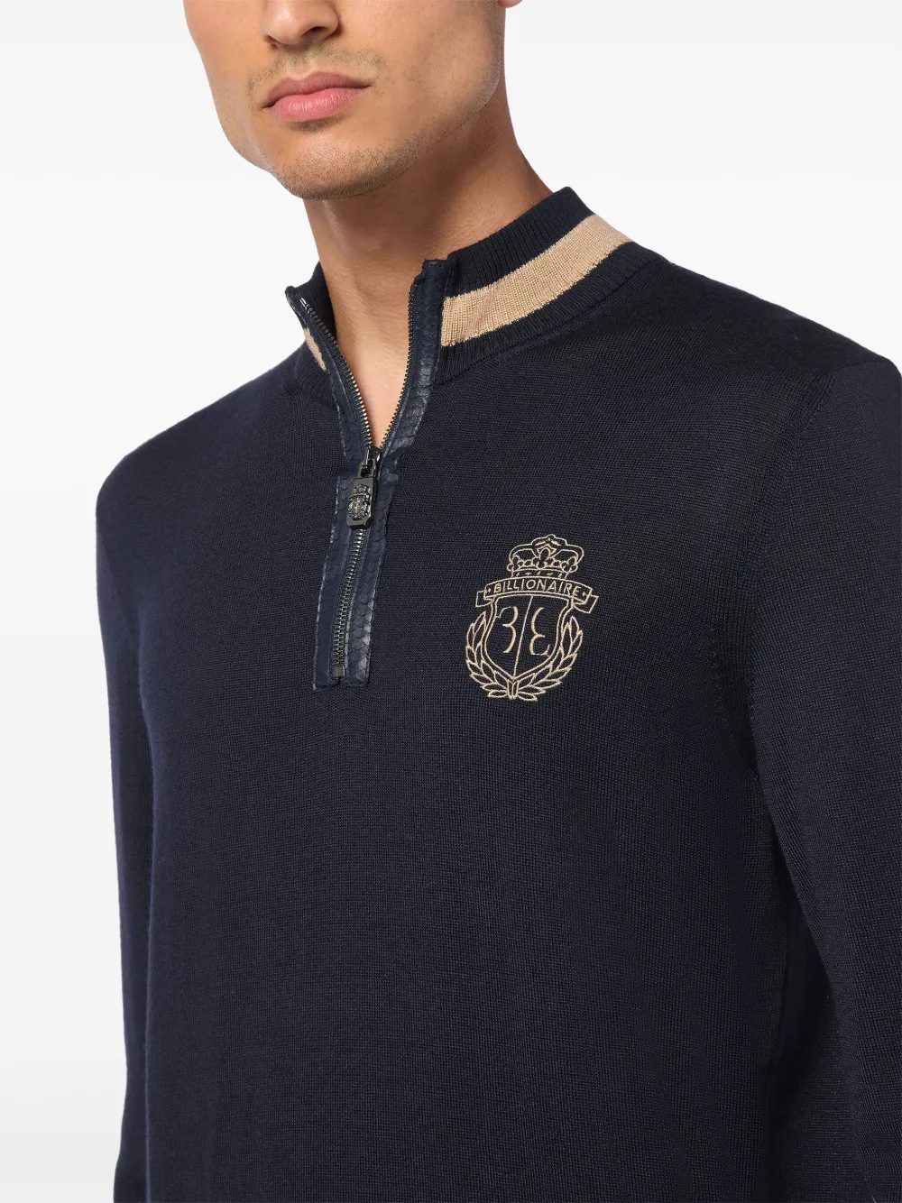 Billionaire Trui met geborduurd logo Blauw