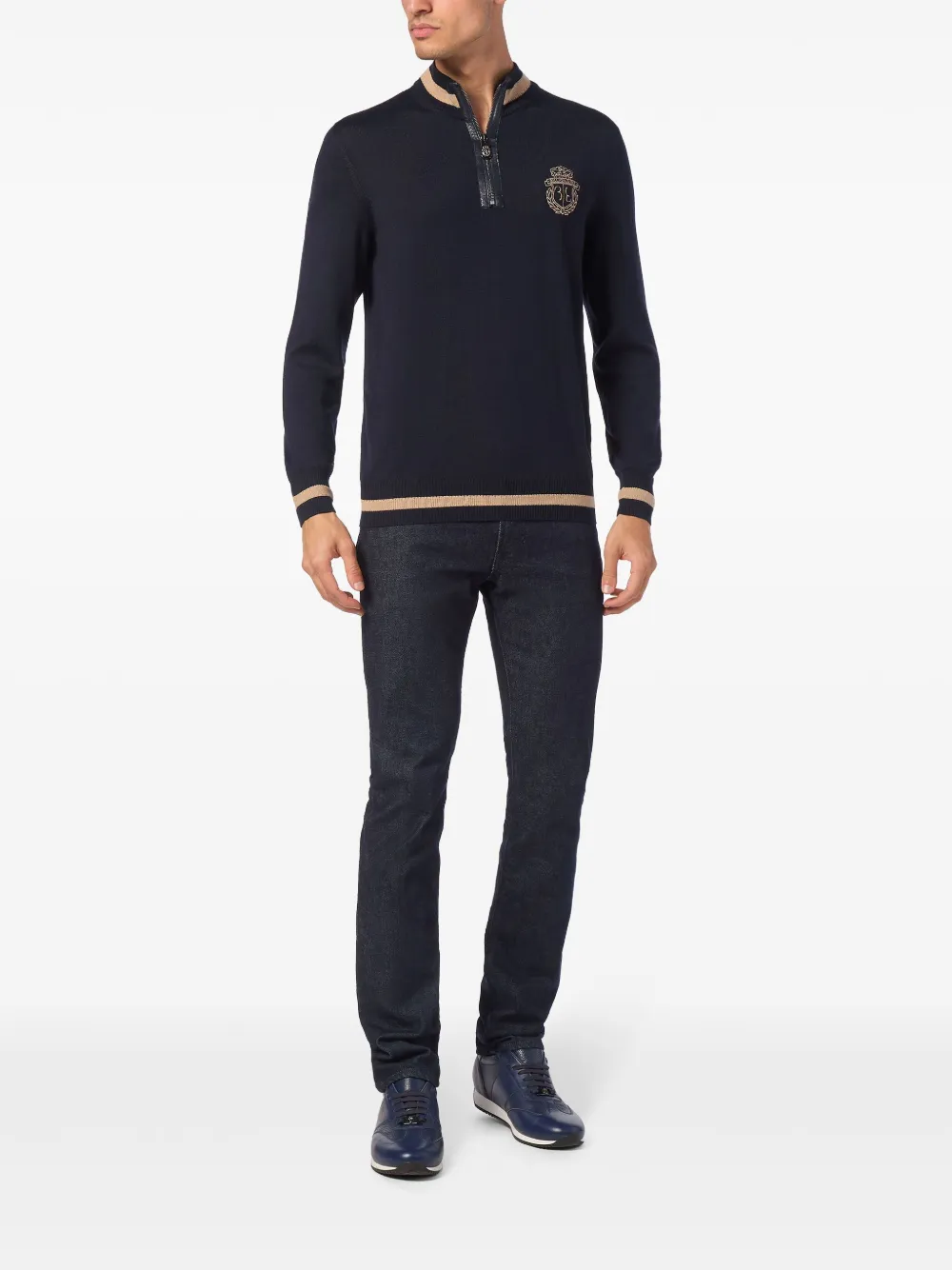 Billionaire Trui met geborduurd logo Blauw