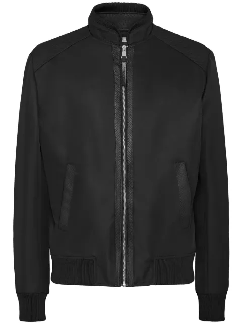 Billionaire logo-embossed bomber jacket