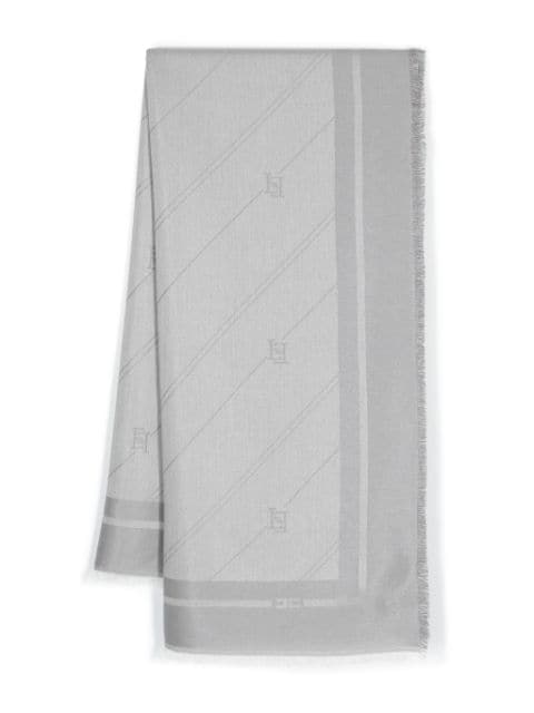 Elisabetta Franchi logo-jacquard striped scarf