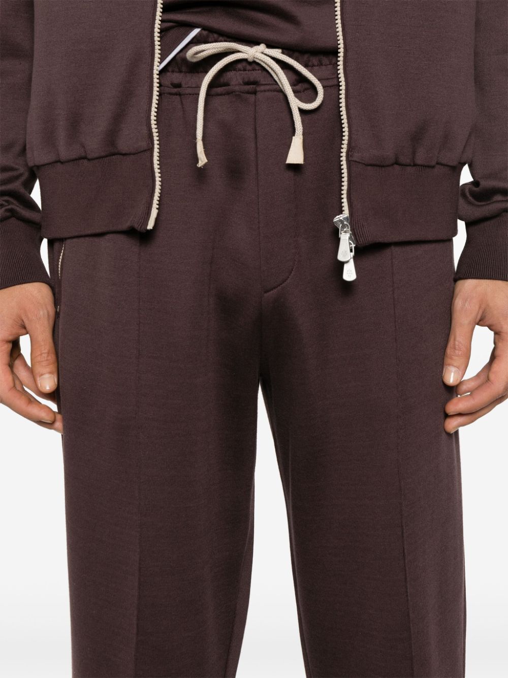 Shop Eleventy Mid-rise Track Trousers In Purple