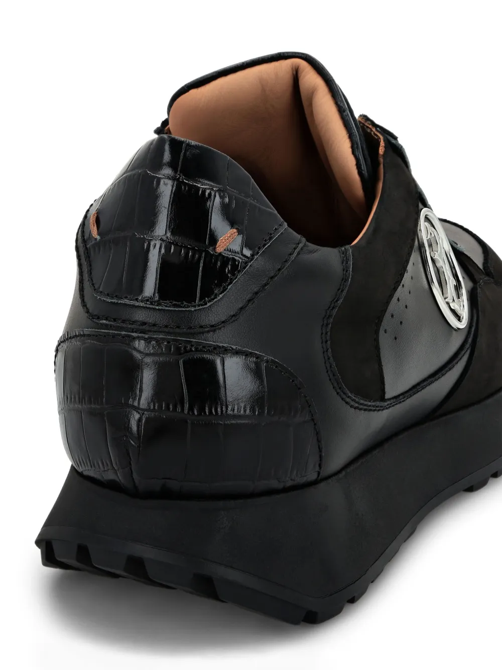 Billionaire croc-effect panel sneakers Black