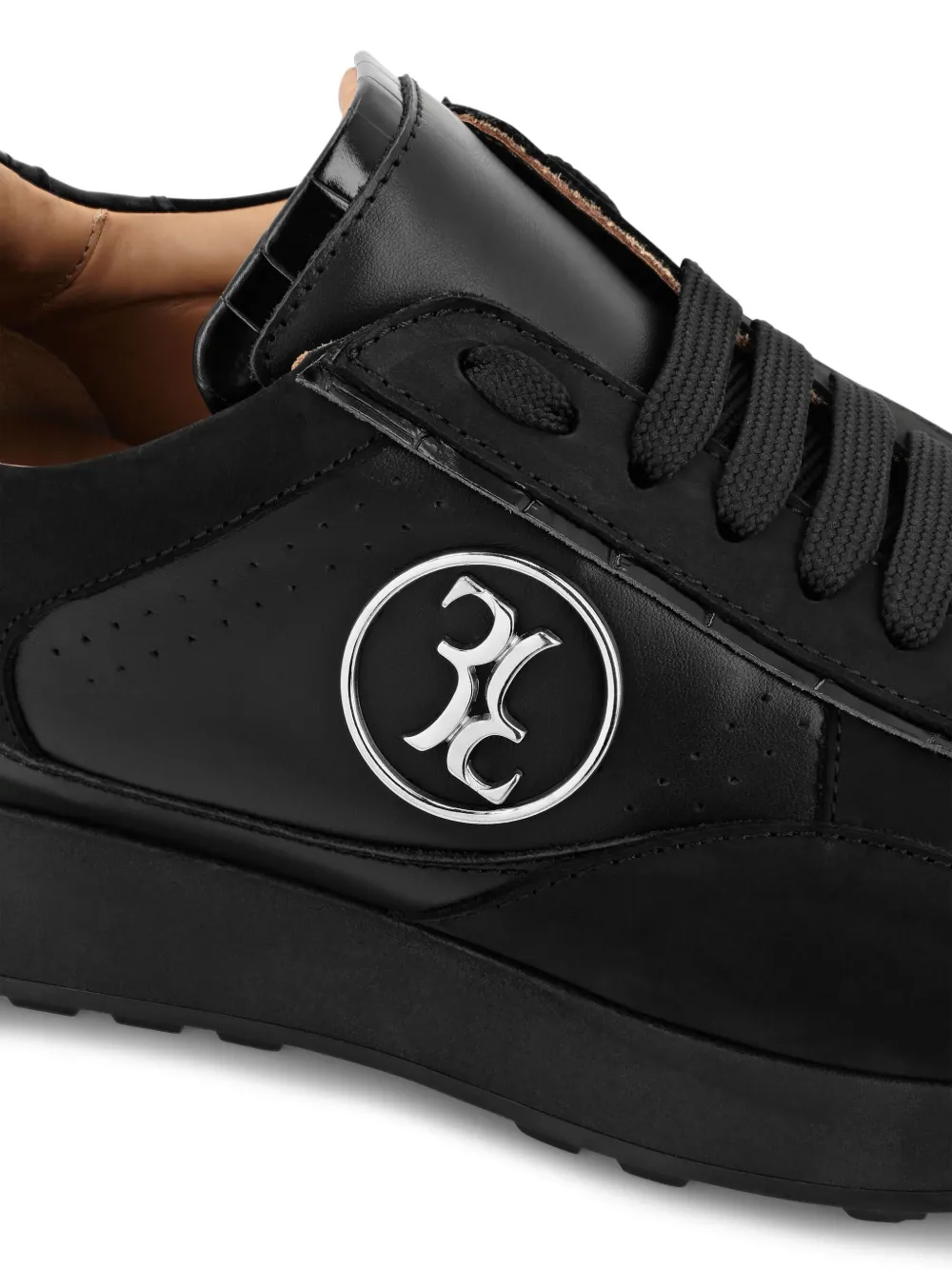 Billionaire croc-effect panel sneakers Black