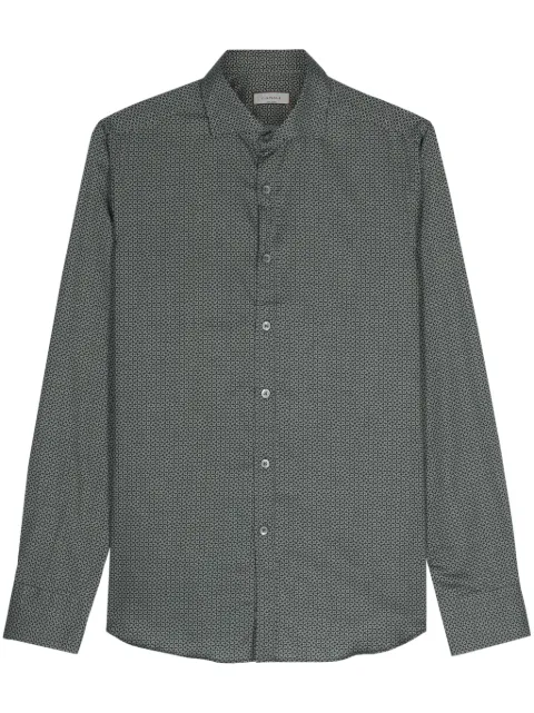 Canali geometric-pattern cotton shirt 