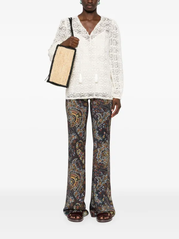 ETRO Pantaloni Svasati Con Stampa Paisley | Viola | FARFETCH IT