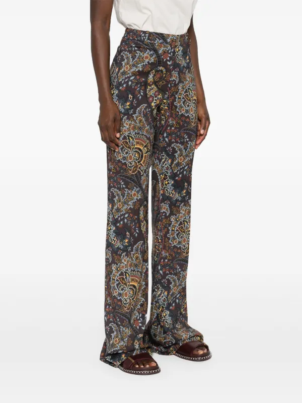 パンツ ETRO PRINTED FLARED TROUSERS ETRO Floral-print cotton-blend crepe flared pants | NET-A-PORTER
