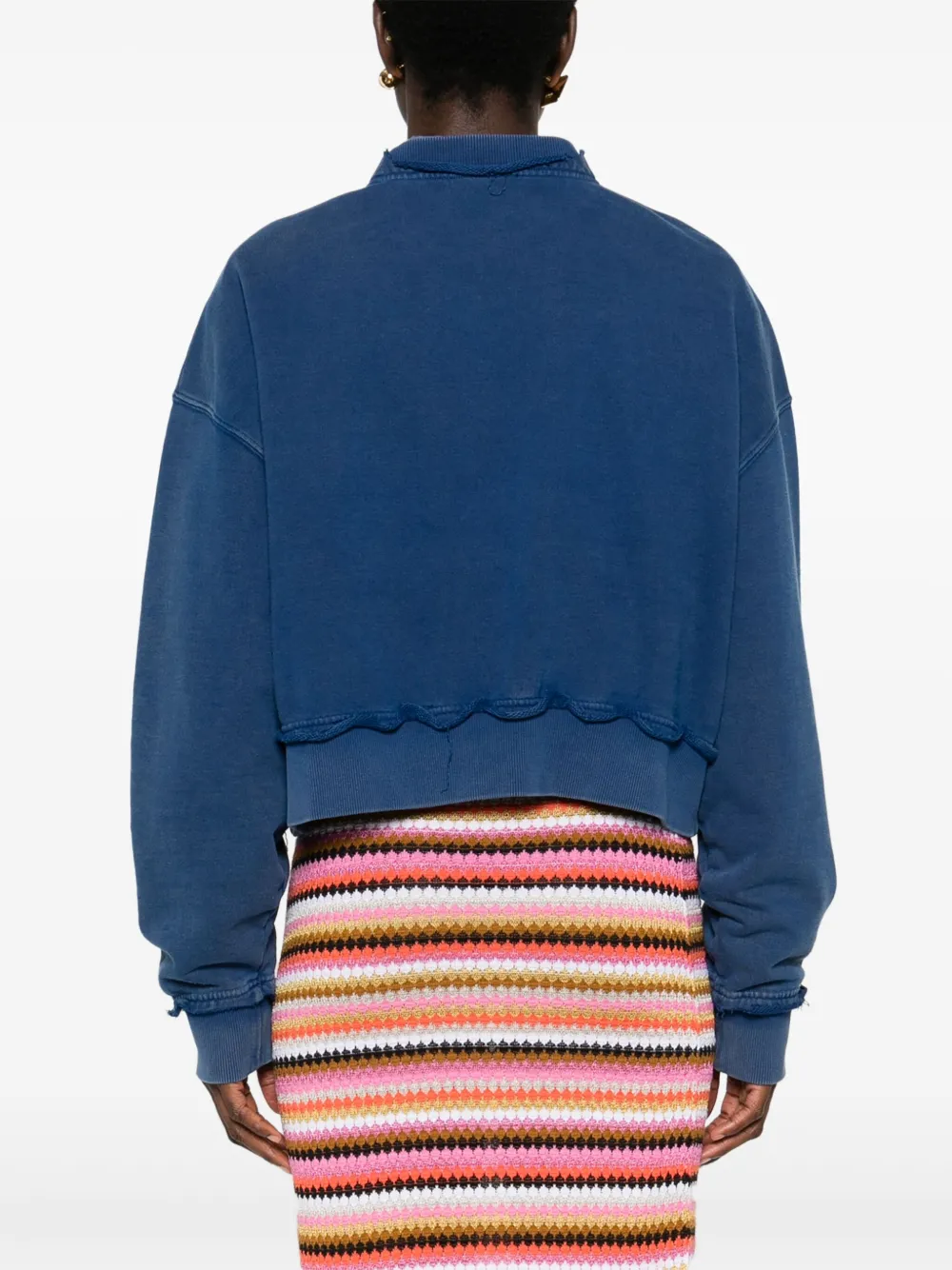 Rep Miu Miu logo-patches cotton sweatshirt Women