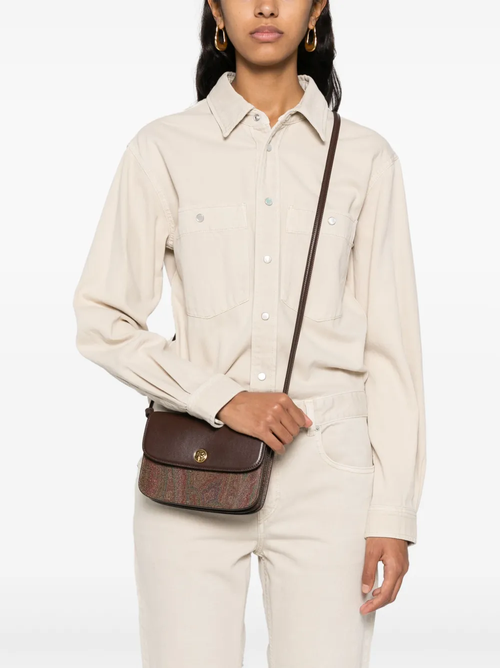 ETRO Essential crossbodytas Bruin