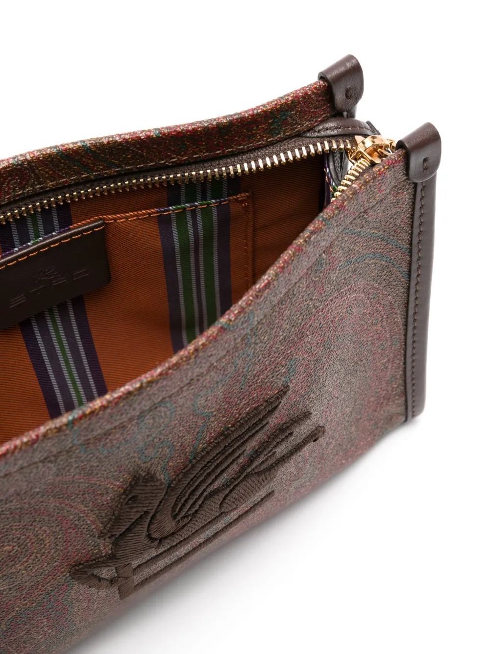 ETRO T-shirt met paisley-print en geborduurd logo Bruin