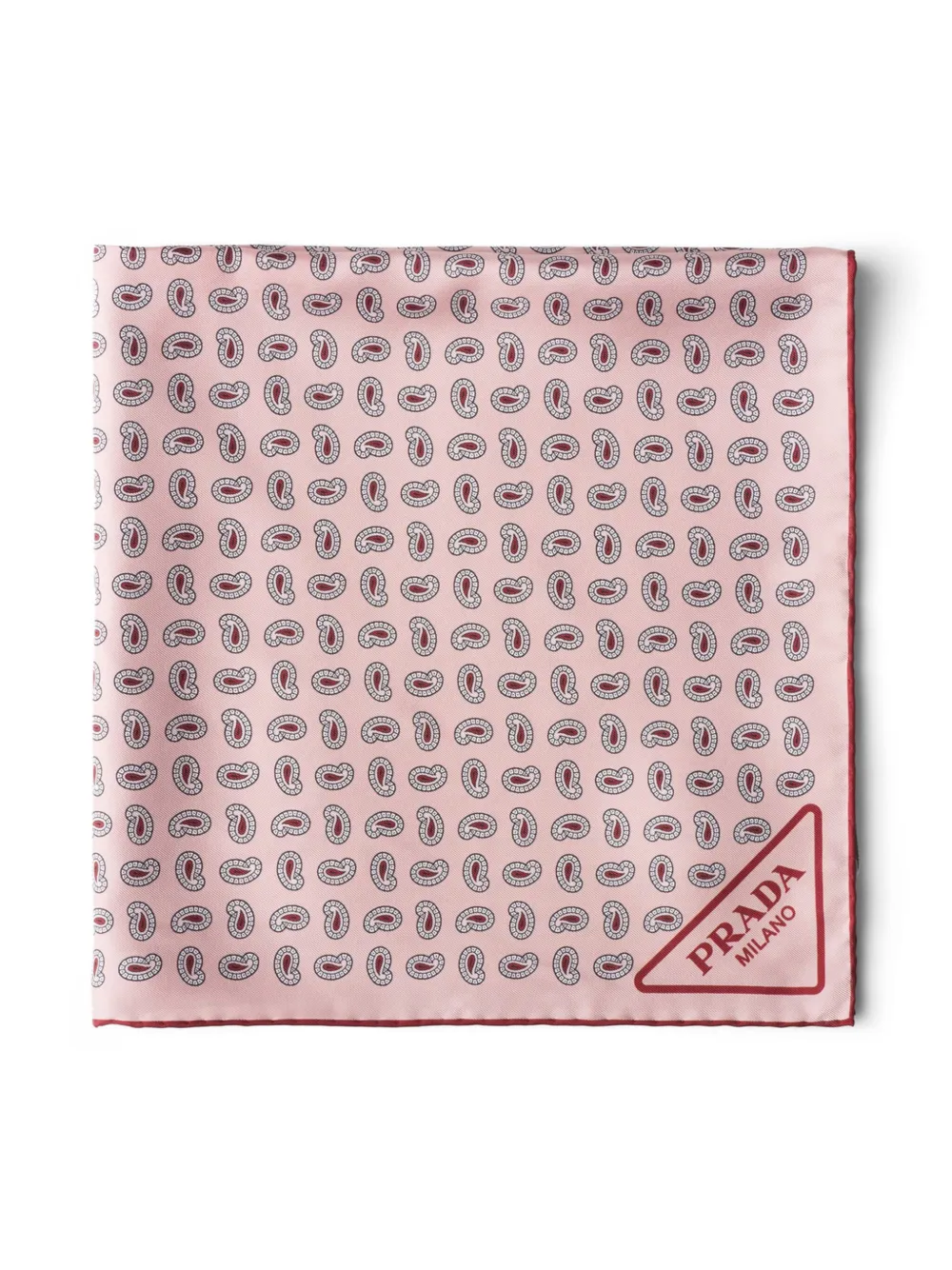 Prada paisley-print silk twill scarf - Roze