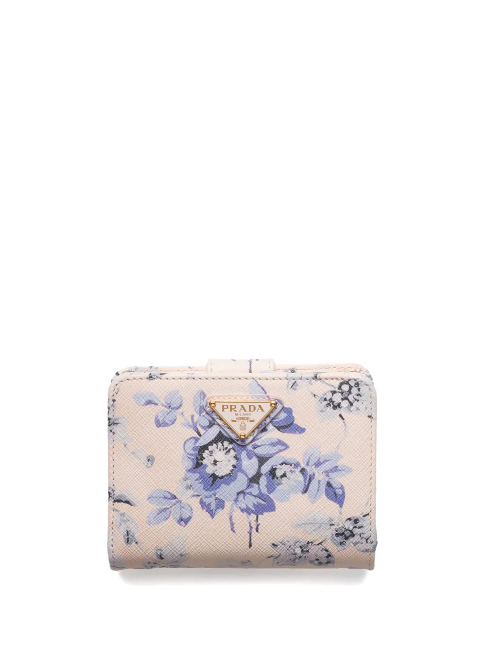 Prada Portemonnee met bloemenprint - Beige