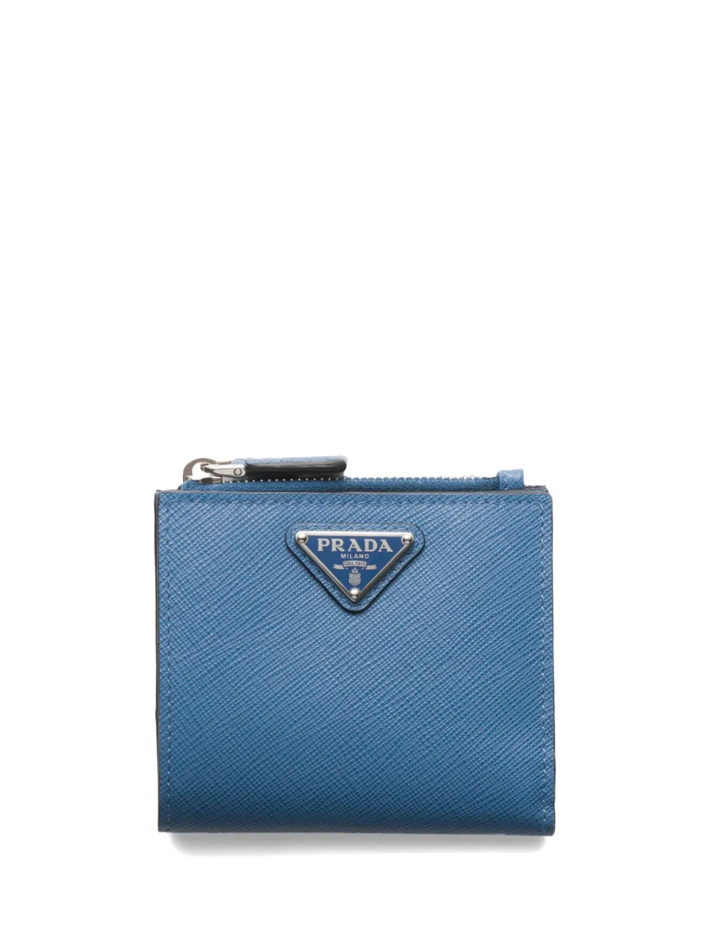 Prada Small Saffiano Leather Wallet In Blue