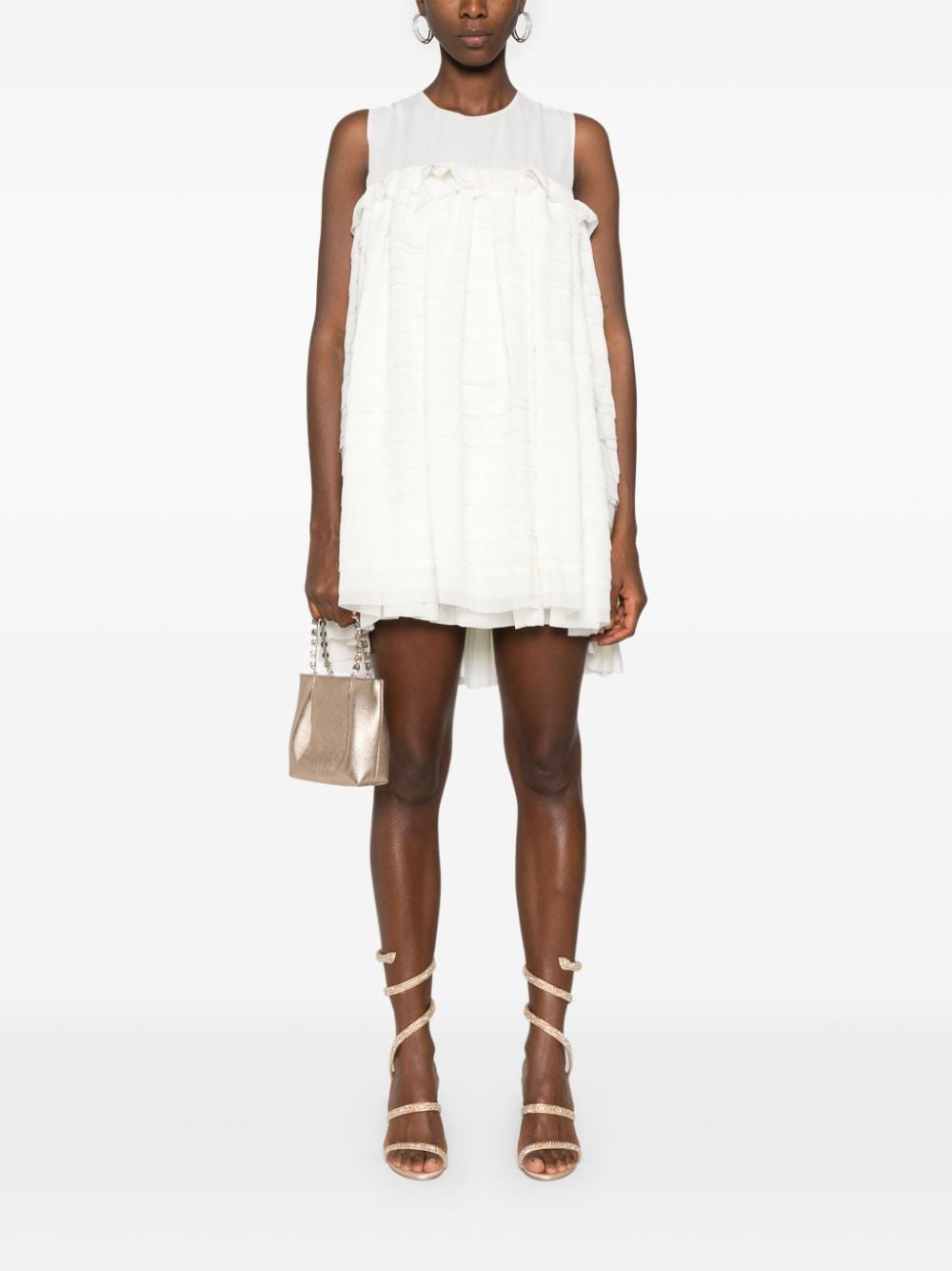 Shop Baruni Ruffled Mini Dress In White