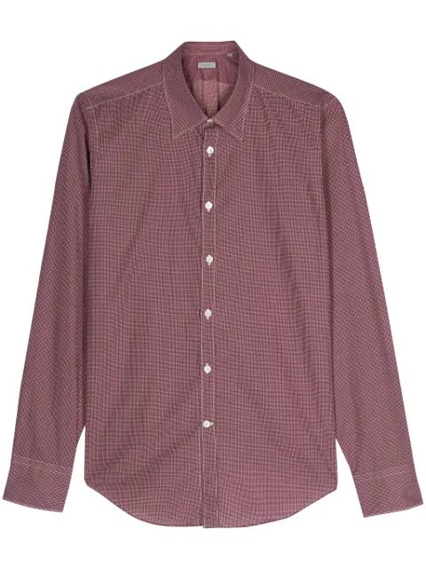 Canali geometric-pattern cotton shirt 