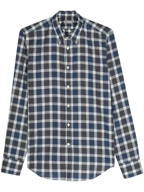 Canali check-pattern cotton shirt 