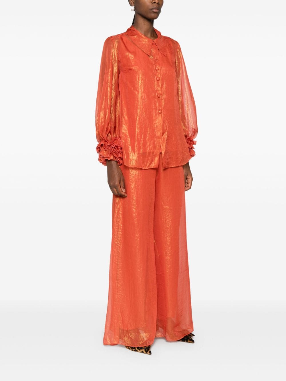 Baruni Ashtar blouse en broek - Oranje