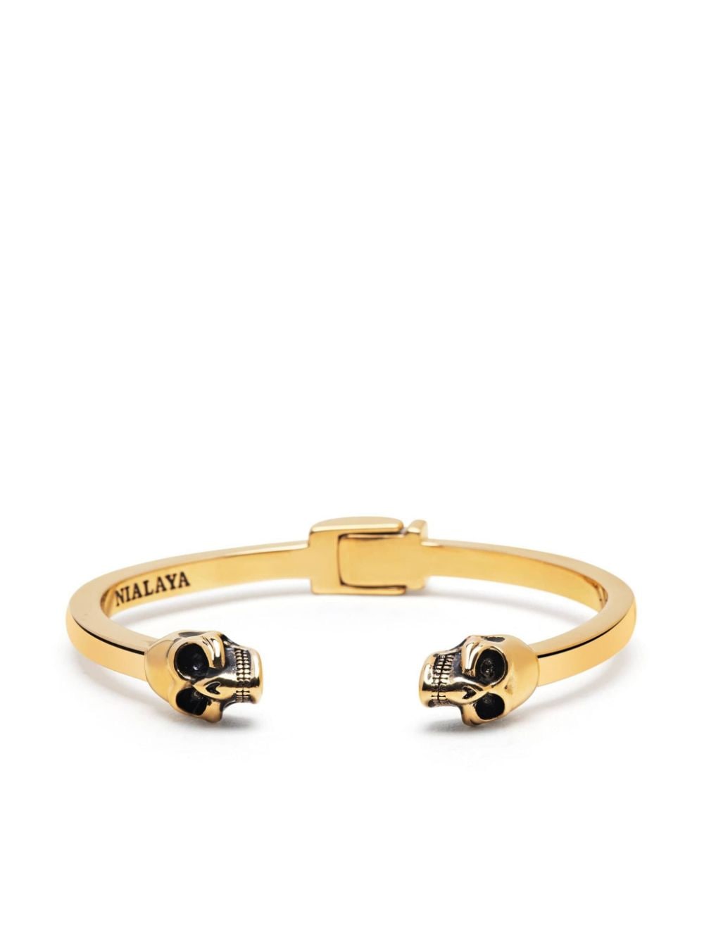 Nialaya Jewelry Skull Motif Gold Plated Bracelet