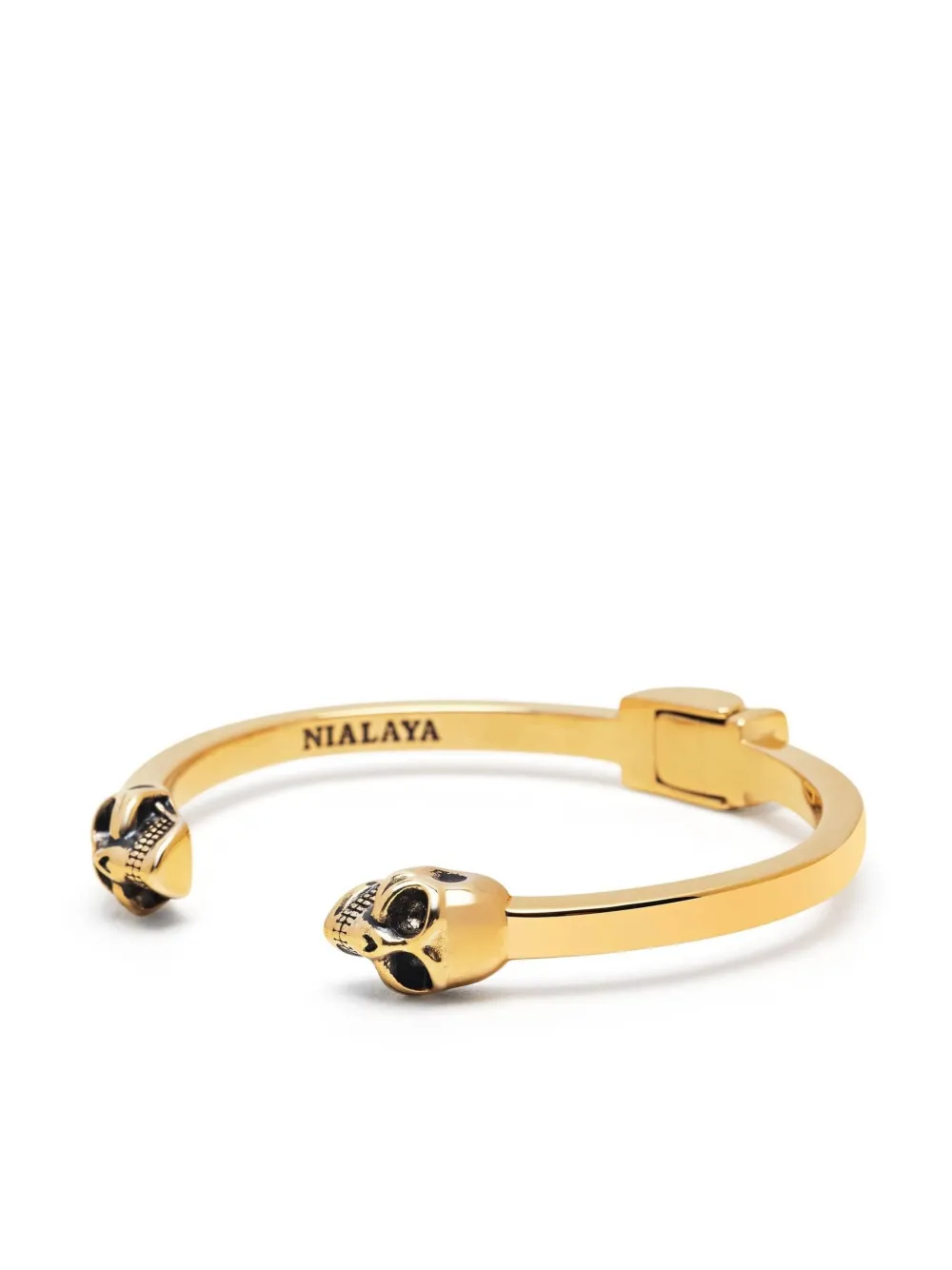 Nialaya Jewelry skull motif gold plated bracelet | Image 2