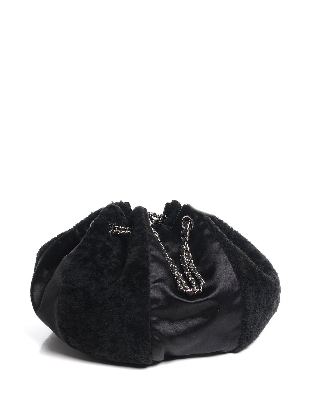 CHANEL 2003-2004 shearling drawstring bag Women